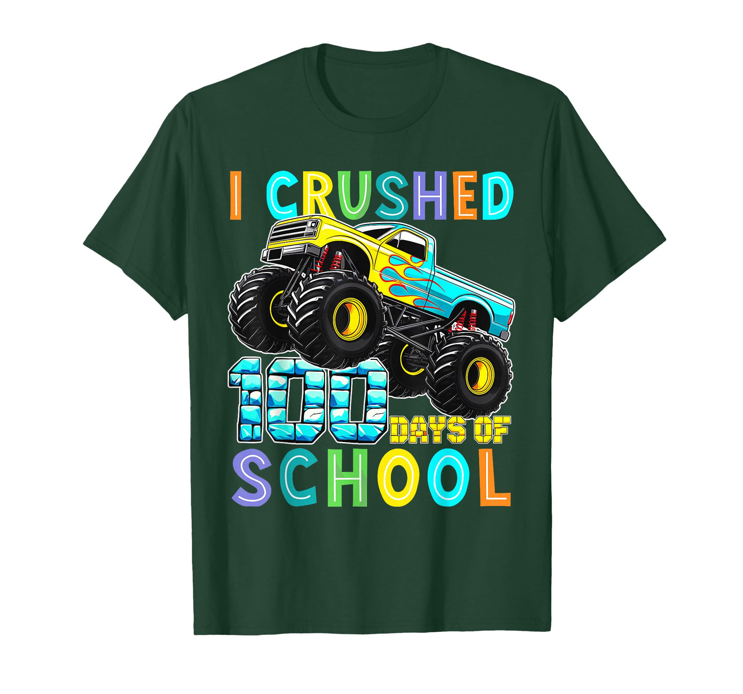 I Crushed 100th Day of School Kids Boys 100 Days of School T-Shirt