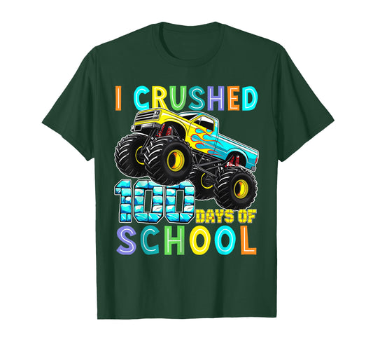 I Crushed 100th Day of School Kids Boys 100 Days of School T-Shirt