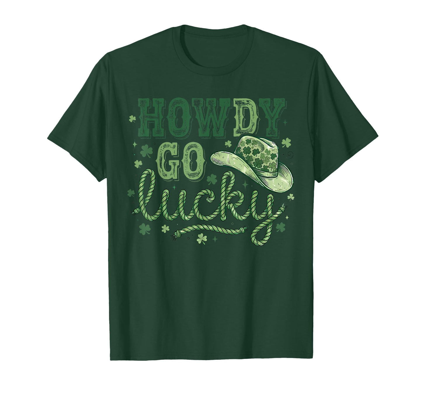 Howdy Go Lucky St Patrick's Day Irish Western Cowboy Cowgirl T-Shirt