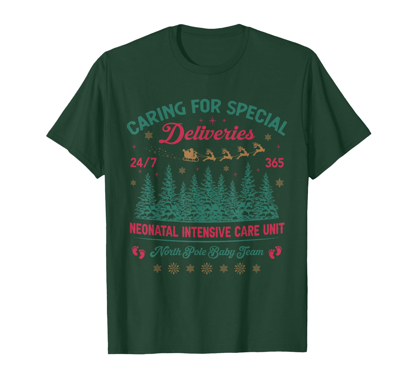 Funny Caring for Special Deliveries Special Care NICU Xmas T-Shirt