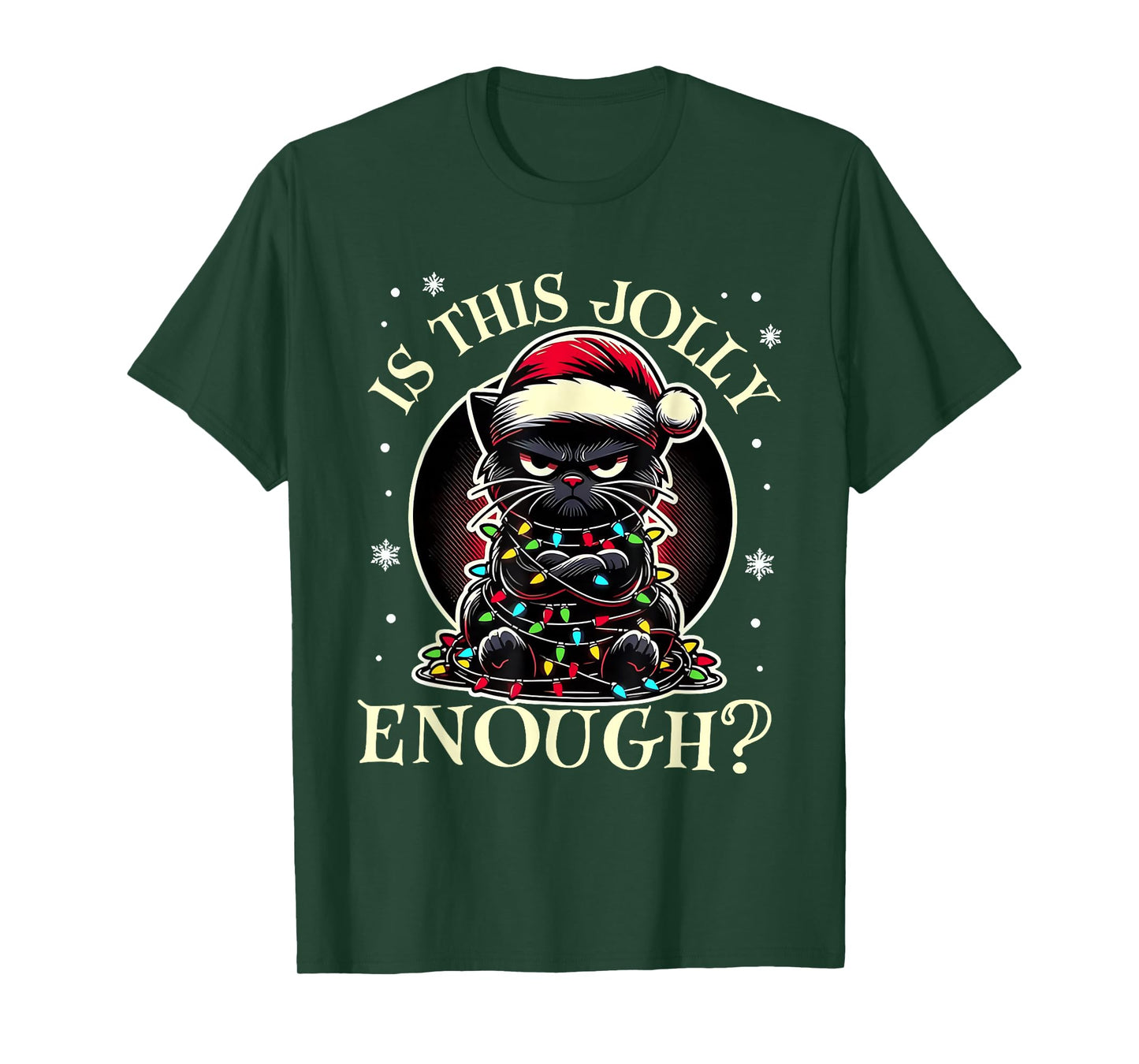 is This Jolly Enough Funny Cat Christmas Meme T-Shirt