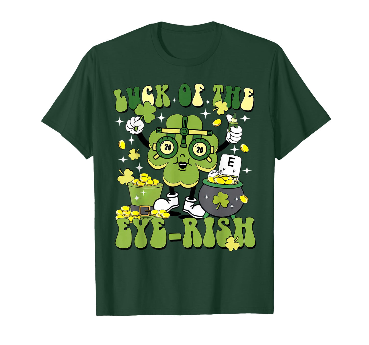 Luck of The Eye-rish Shamrock St Patrick's Day Eye Doctor T-Shirt