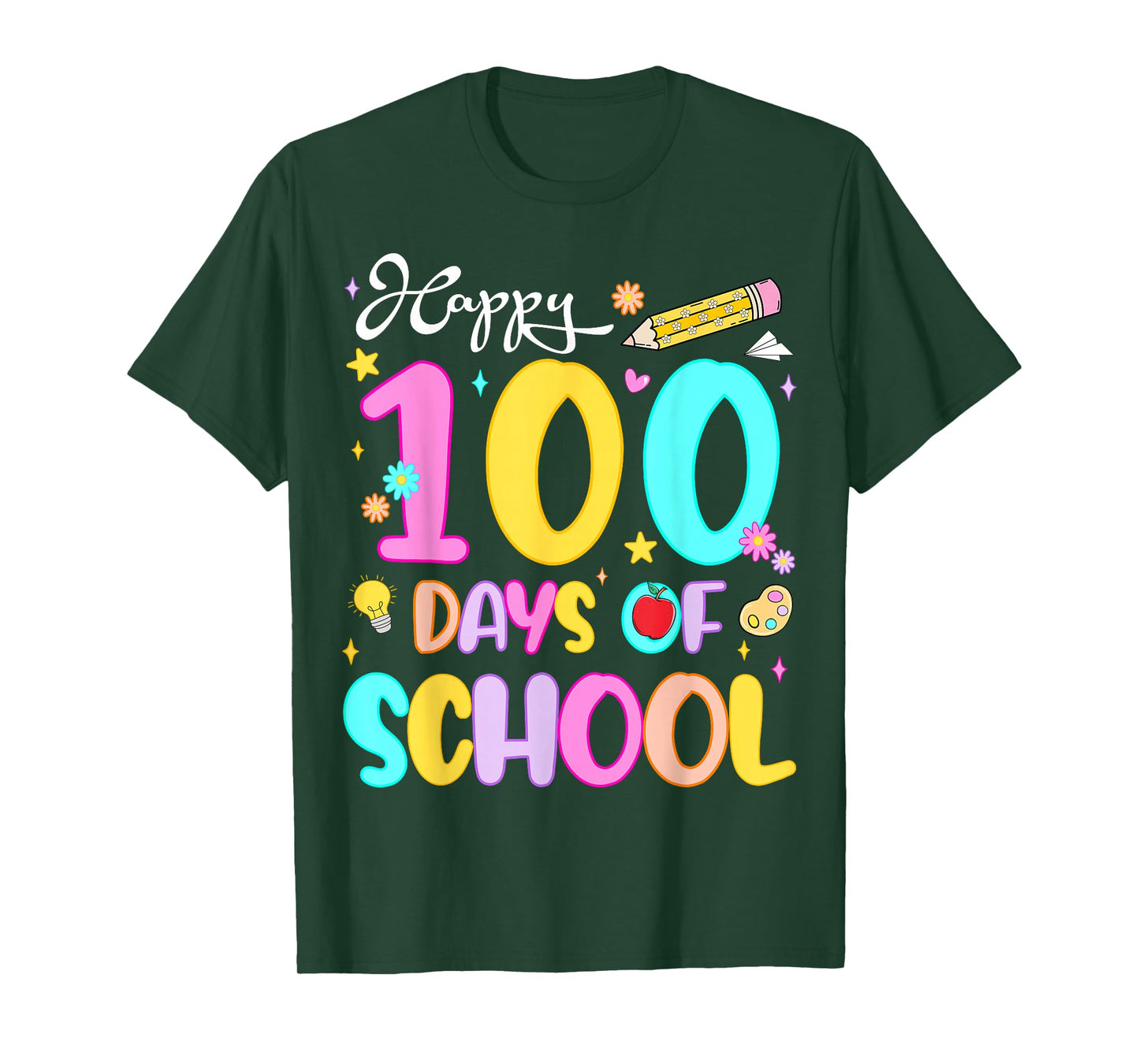 Happy 100 Days of School Preppy 100th Day of School Girls T-Shirt