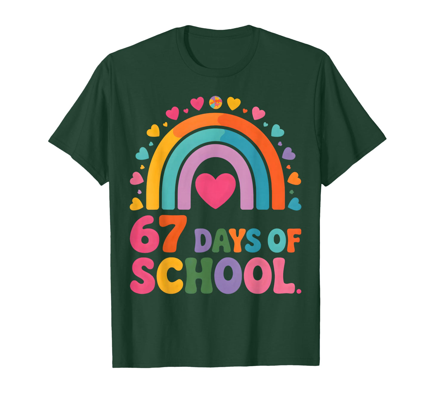 I Survived 67 Days of School Tie Die Rainbow Lovers Girls T-Shirt