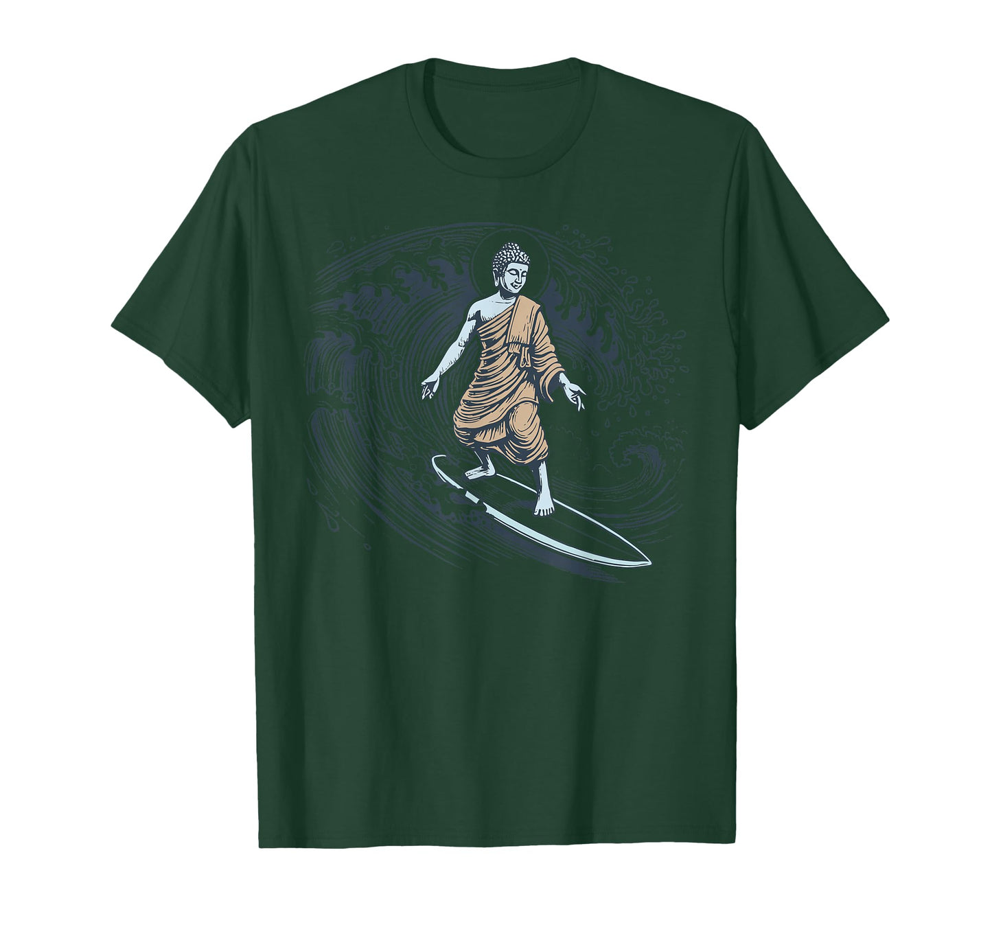 Buddha Surfing Spiritual Hindu Meditation Aloha Hawaii Beach T-Shirt