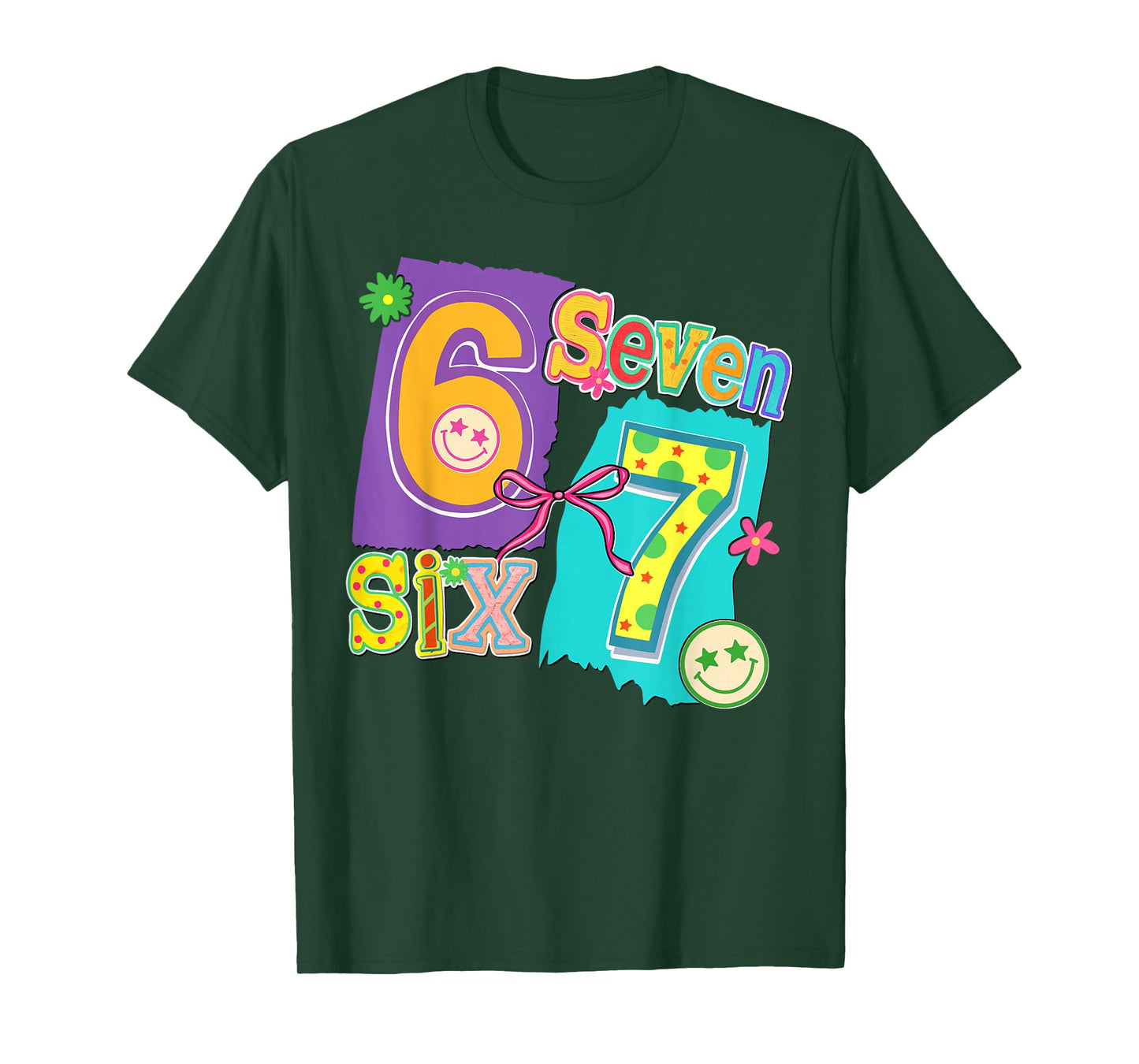 Funny Six Seven 6 7 Meme 67 Design for Women Girls Kids T-Shirt