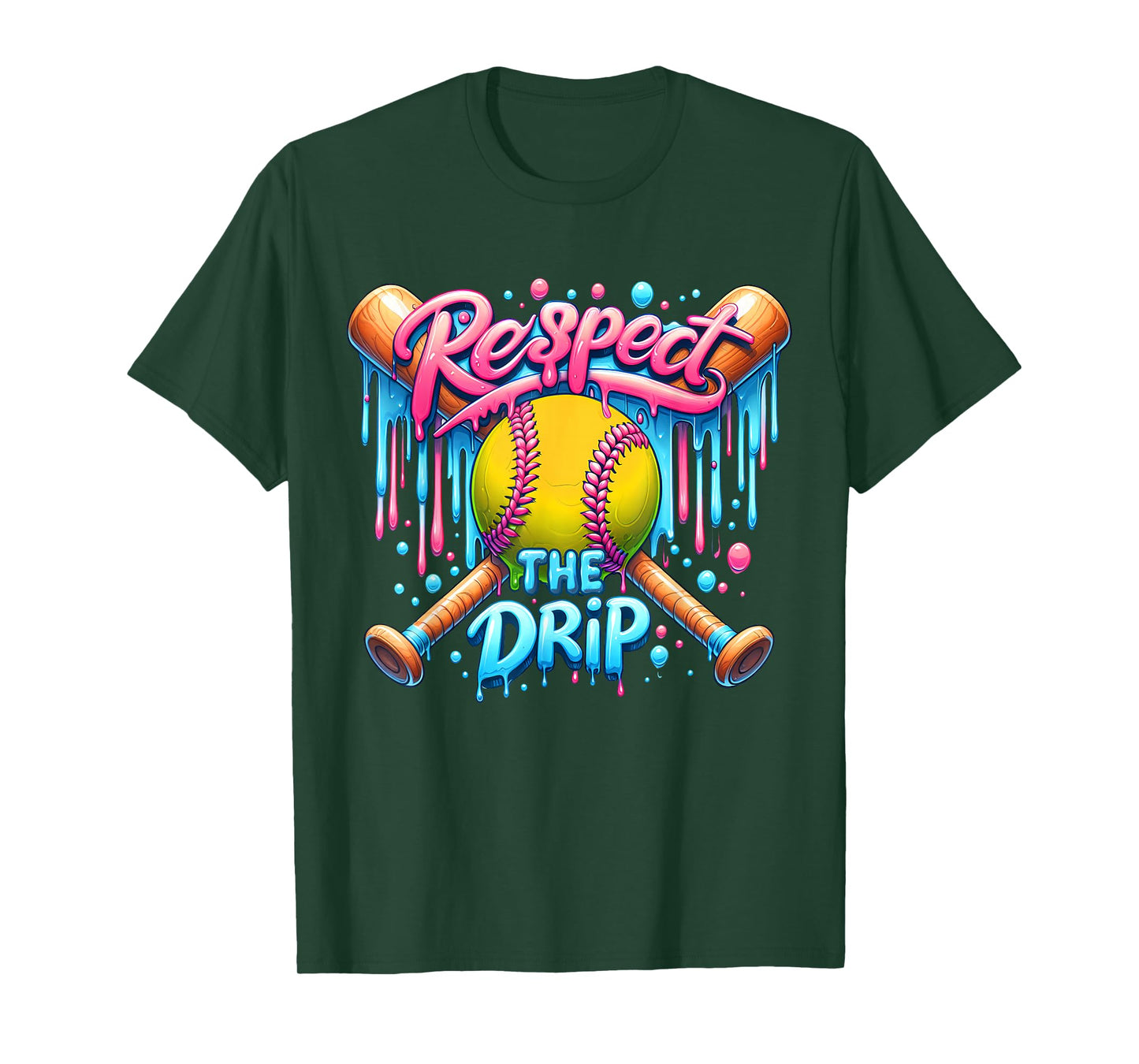 Baseball Drip Ice Cream Respect The Drip Baseball Player T-Shirt