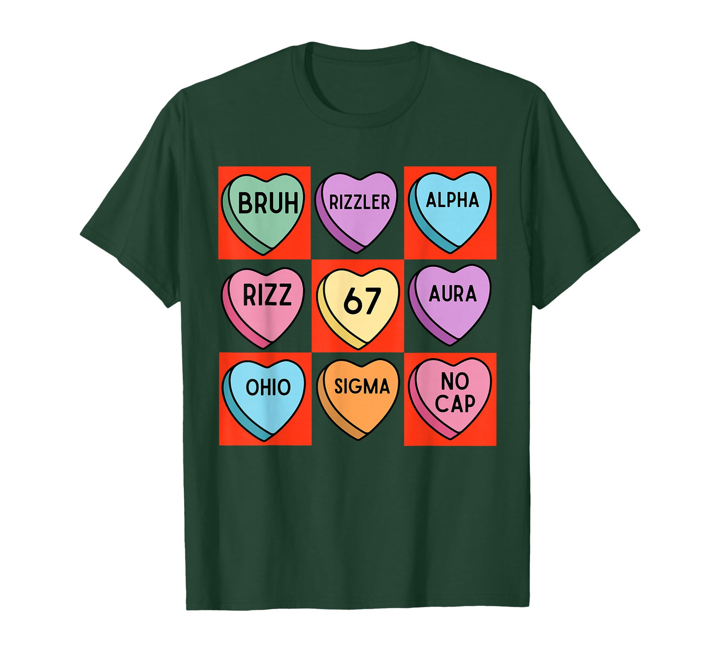 Brain Rot Valentine's - Funny 67 Valentine's Rizz, No Cap T-Shirt