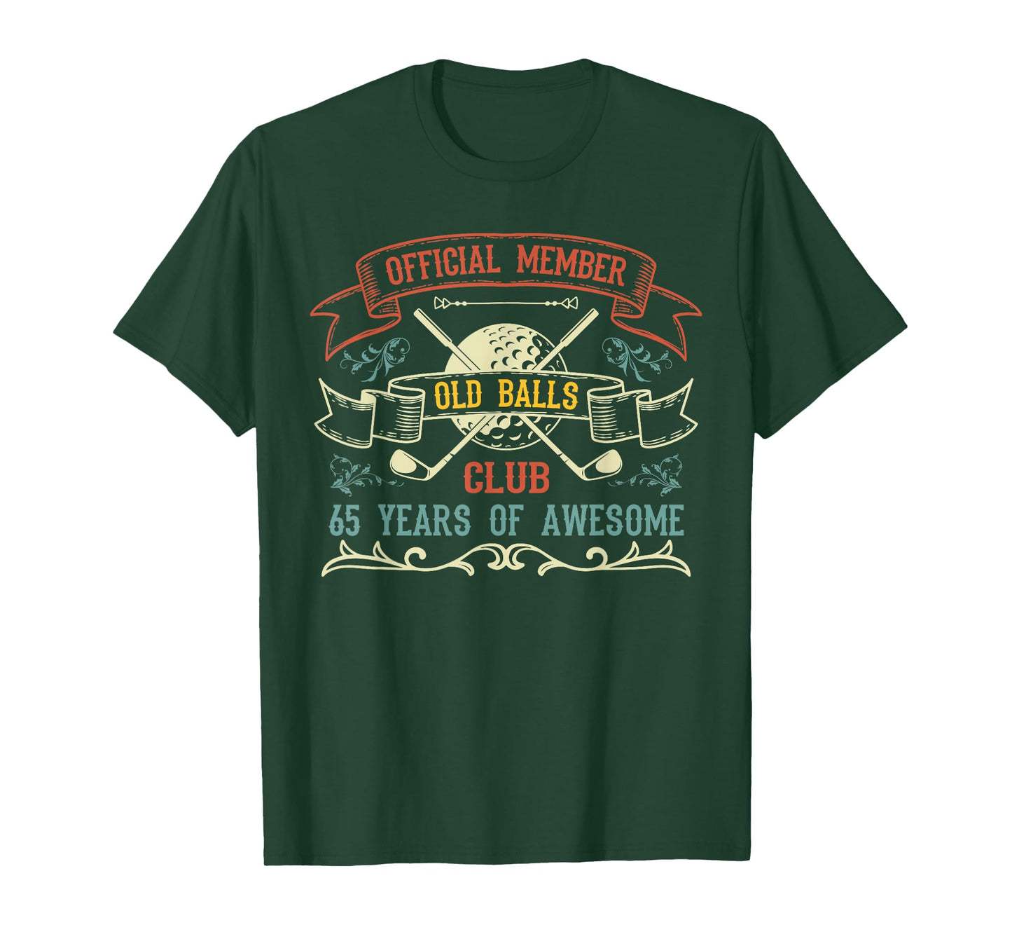 Funny 65th Birthday Old Balls Club 65 Year Old Golfer T-Shirt