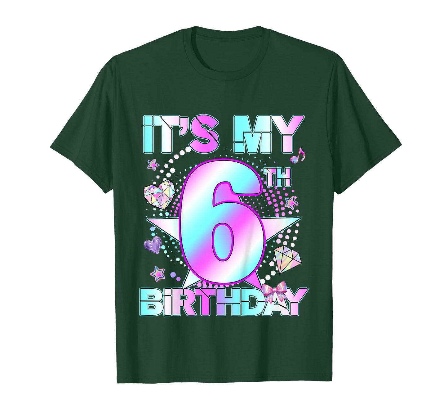 6 Years Old Birthday Kpop Kids Toddler 6th Birthday Girl T-Shirt