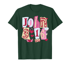 Valentine John 3:16 Loved Coquette Hearts Christian T-Shirt