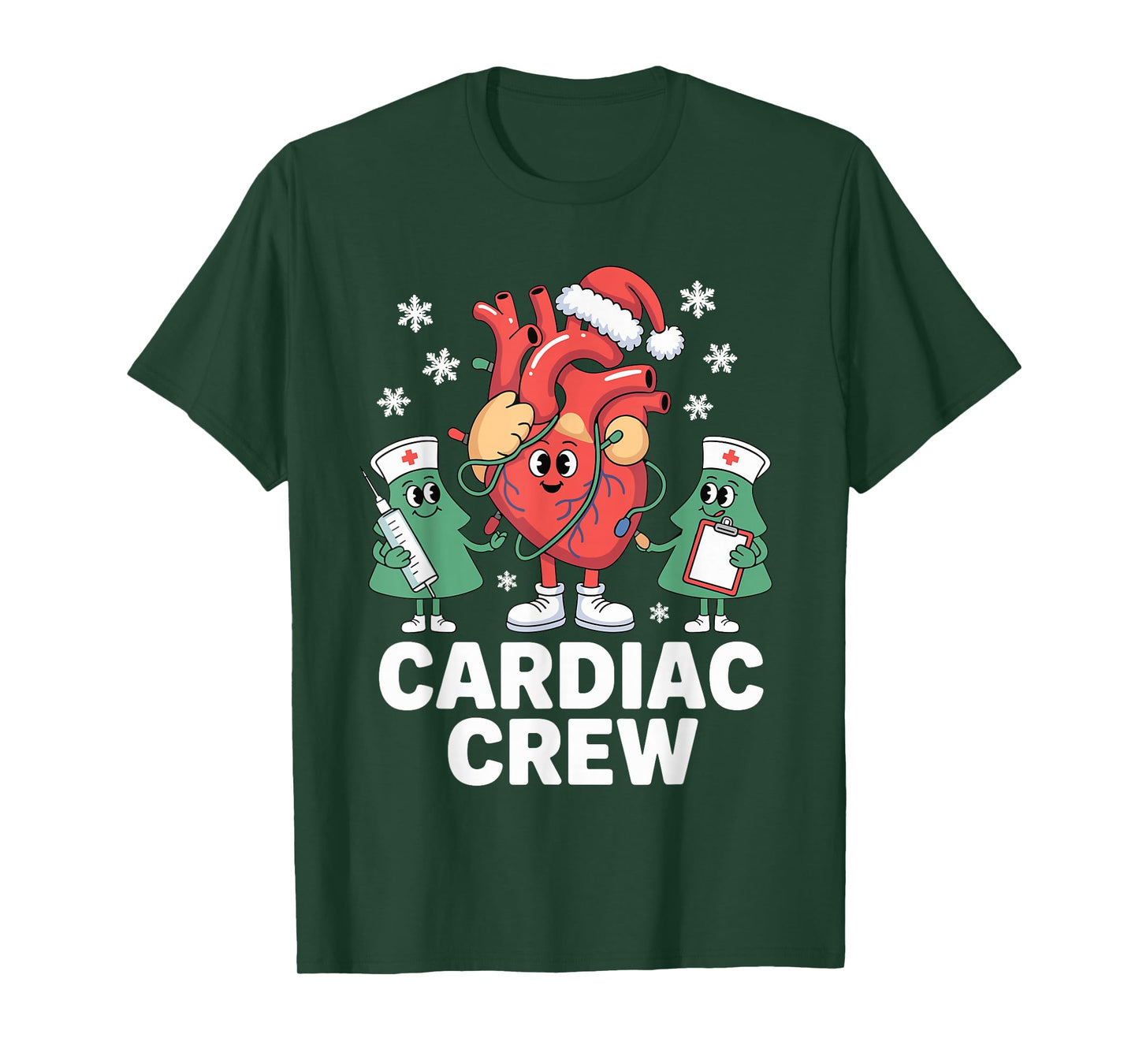 Funny Cardiac Crew Christmas Xmas Nurse Techs Cardiology T-Shirt