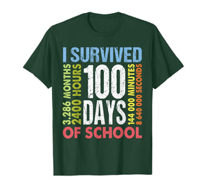 Funny I Survived 100 Days of School Boys Girls Teachers T-Shirt