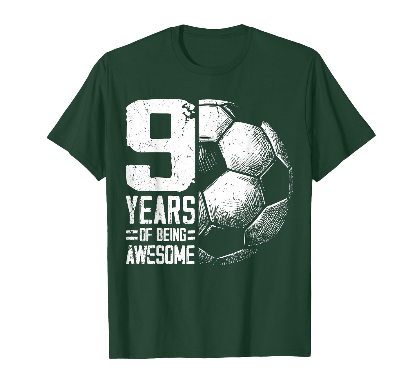 9th Birthday Boy Girl Soccer Player Football 9 Years Old T-Shirt