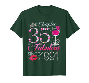 Chapter 35 Fabulous Since 1991 35th Birthday Queen Diamond T-Shirt