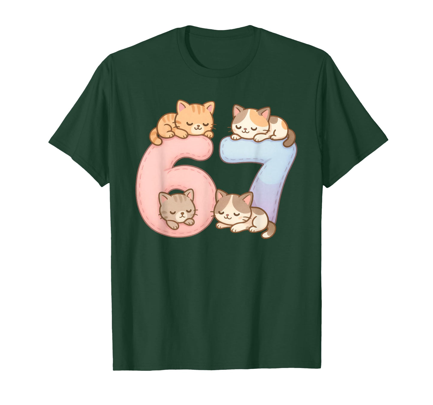 Funny Cat 67 Six Seven Meme T-Shirt