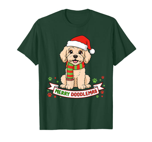 Merry Doodlemas Goldendoodle Christmas Doodle Dog Lover Xmas T-Shirt