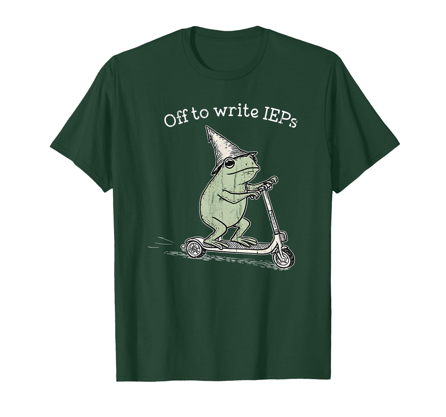 Off to Write IEPs, Frog Scooter, Special Education Teacher T-Shirt