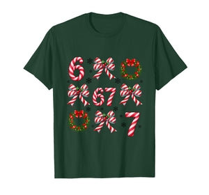 Coquette Bows Candy Cane 67 Meme Slang Christmas Decorations T-Shirt