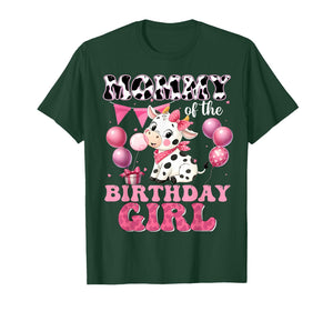 Mommy of The Birthday Girl Cute Farm Cow Family Matching T-Shirt