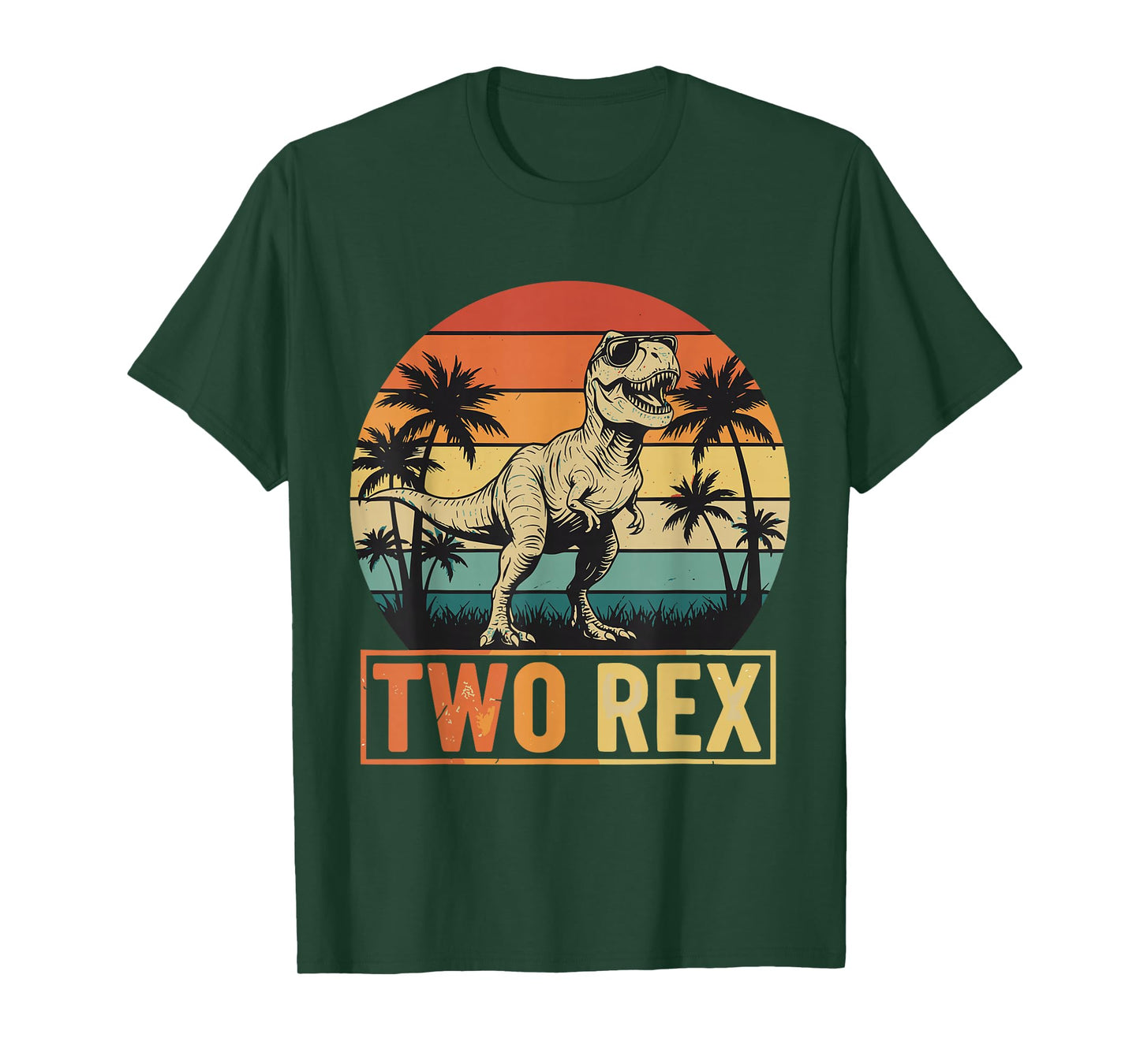 Funny Kids Two Rex Dinosaur Birthday 2 Year Old Boy T-Shirt
