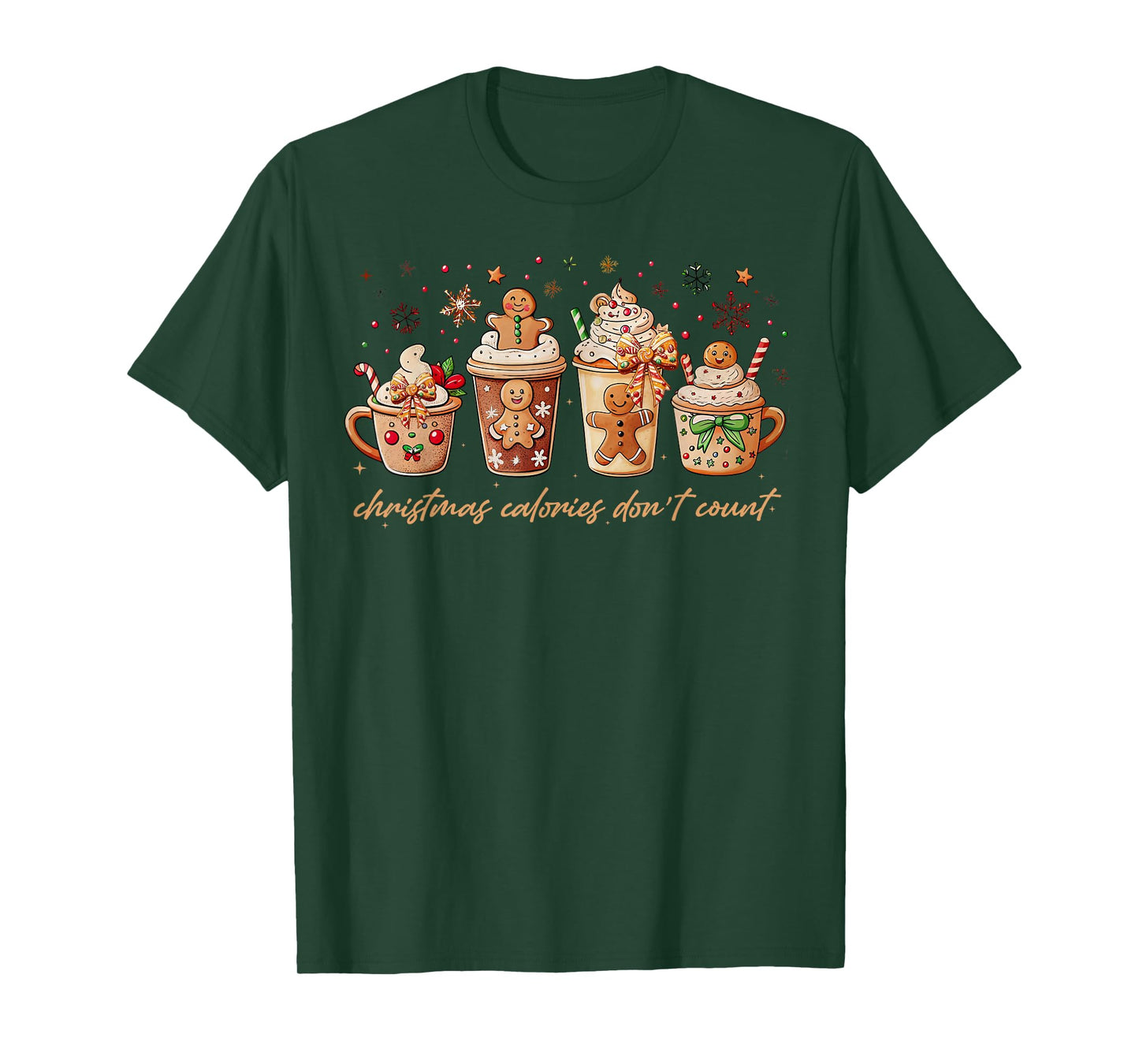 Christmas Colories Don't Count Gingerbread Men Hot Cocoa T-Shirt