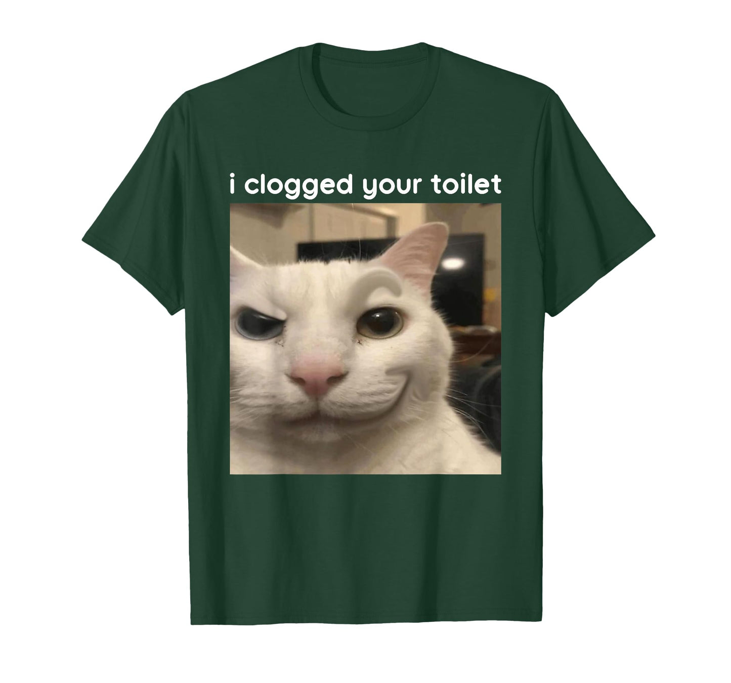 I Clogged Your Toilet Funny Silly Cat Meme Men Women T-Shirt