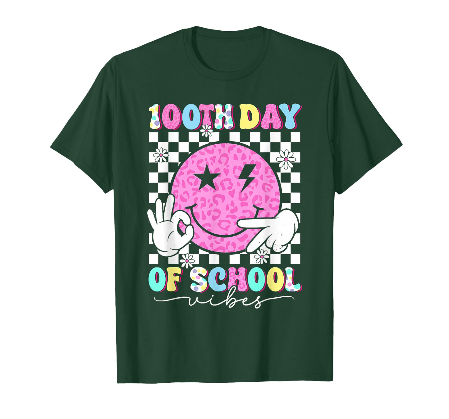 100th Day of School Vibes Cute Smile Face 100 Days of School T-Shirt