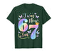 7th Birthday Girl I was 6 Now I'm 7 Year Old Butterfly Bday T-Shirt