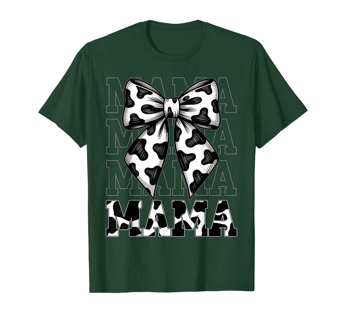 Mama Cow Print Coquette Bow Mother's Day Western Mom Women T-Shirt