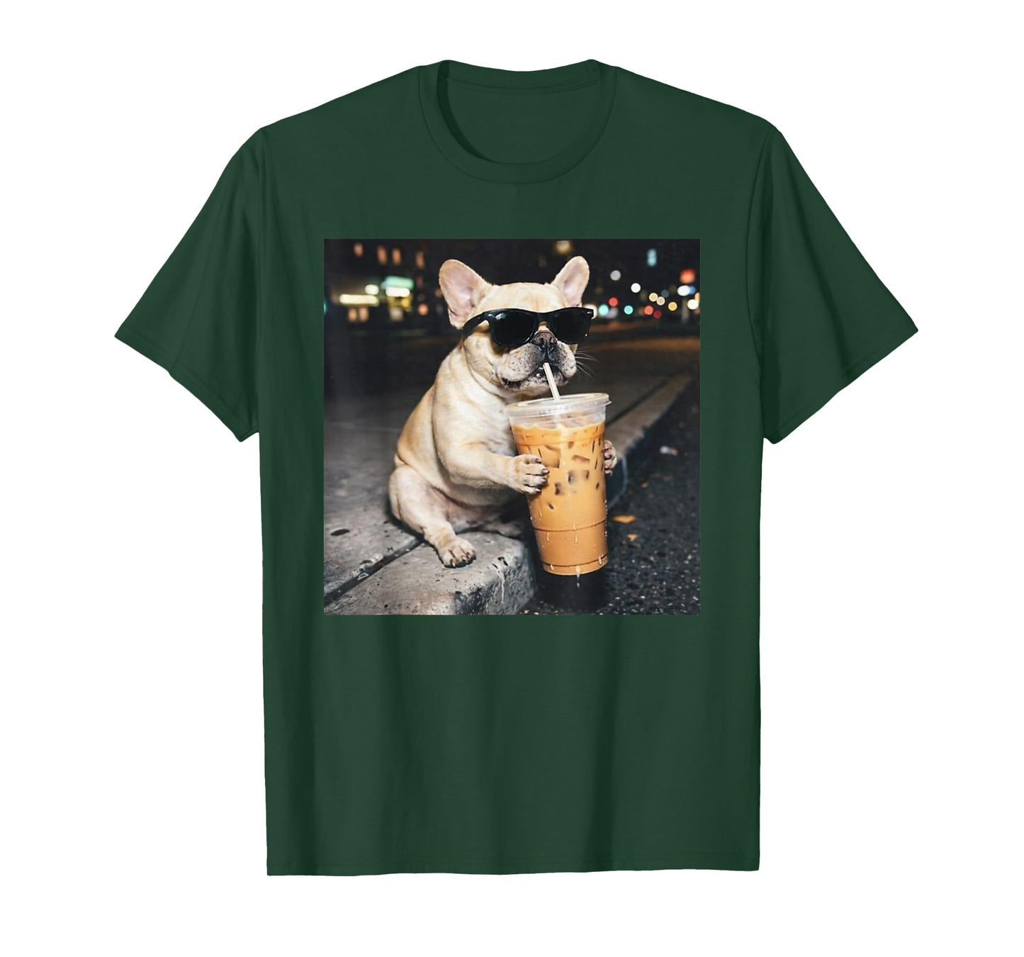 French Bulldog Iced Coffee T-Shirt