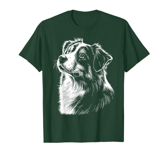 Australian Shepherd Silhouette Mini Aussie Vintage Graphic T-Shirt