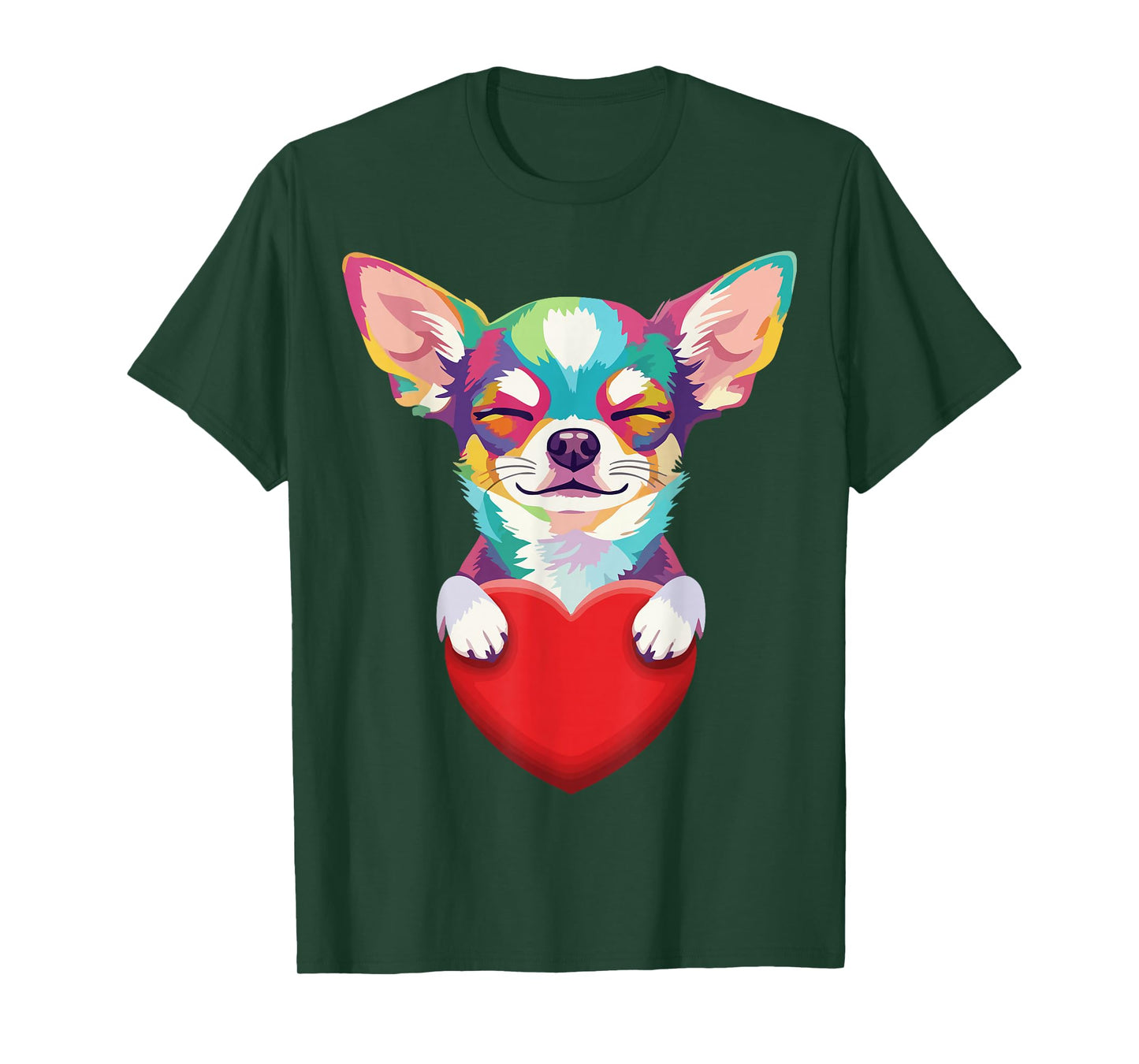 Cute Chihuahua Dog Heart Love Valentine Pet Animal Lover T-Shirt