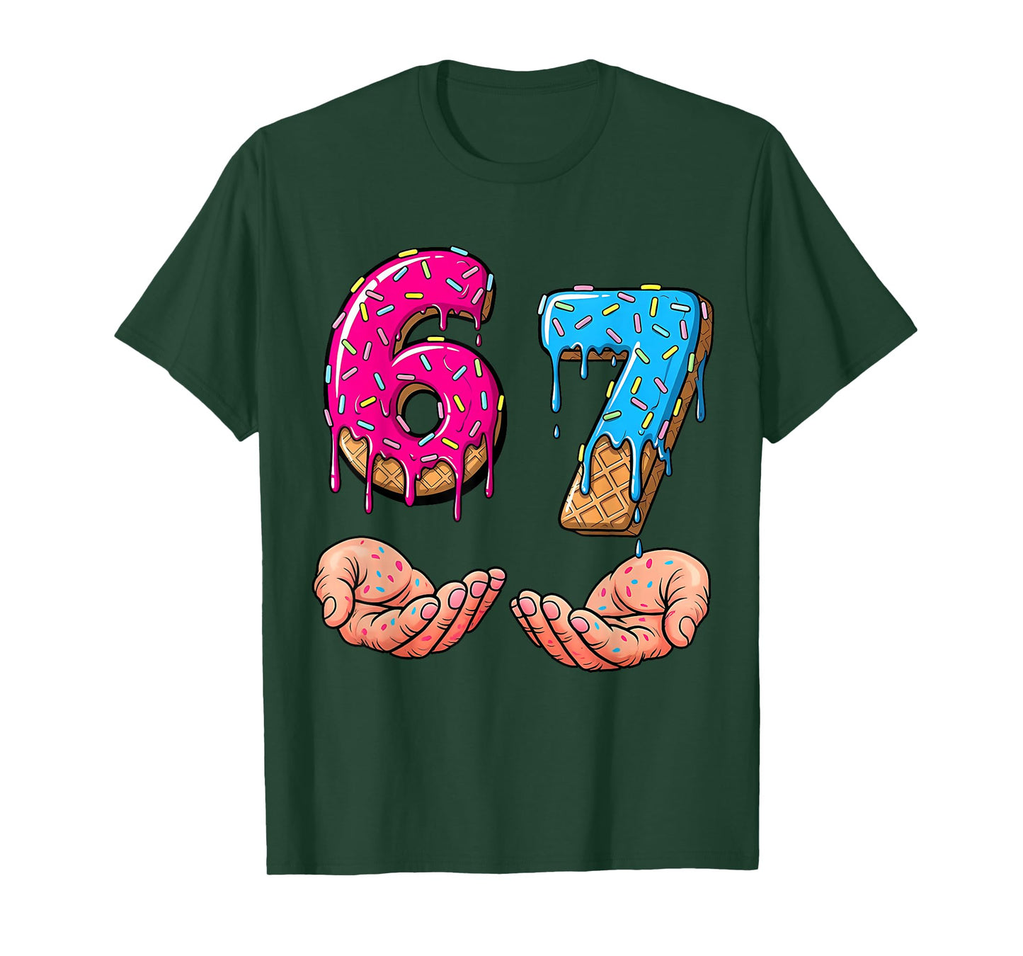 67 6 7 Meme Ice Cream Drip Funny Gen Alpha Slang Trending T-Shirt