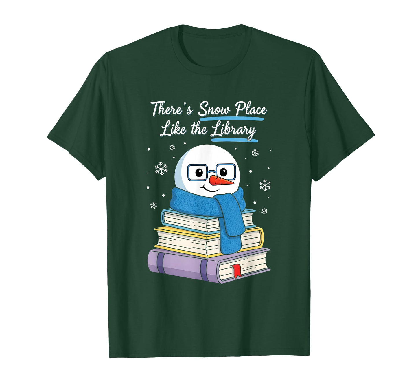 There’s Snow Place Like The Library Cute Snowman T-Shirt