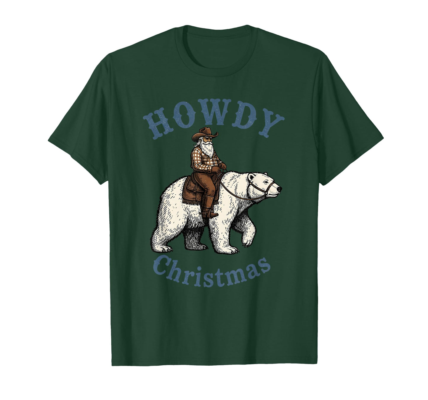 Howdy Christmas Cowboy Santa Riding Polar Bear Western T-Shirt