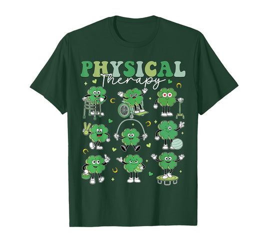 Physical Therapy PT Funny Shamrock St Patricks Day T-Shirt