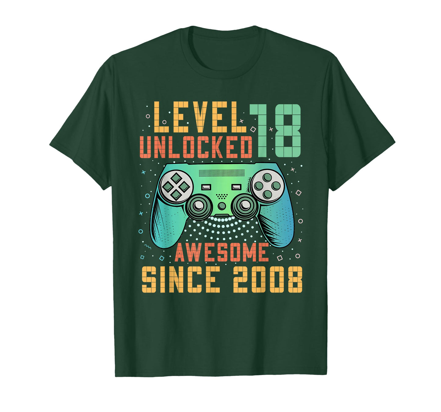 Level 18 Unlocked Awesome Since 2008 18th Birthday Boy T-Shirt