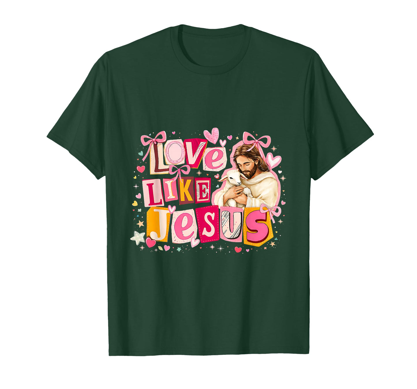 Religious Christian Jesus Loves Me God Valentine Coquette T-Shirt