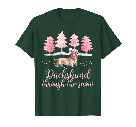 Dachshund Through The Snow Wiener Dog Christmas T-Shirt