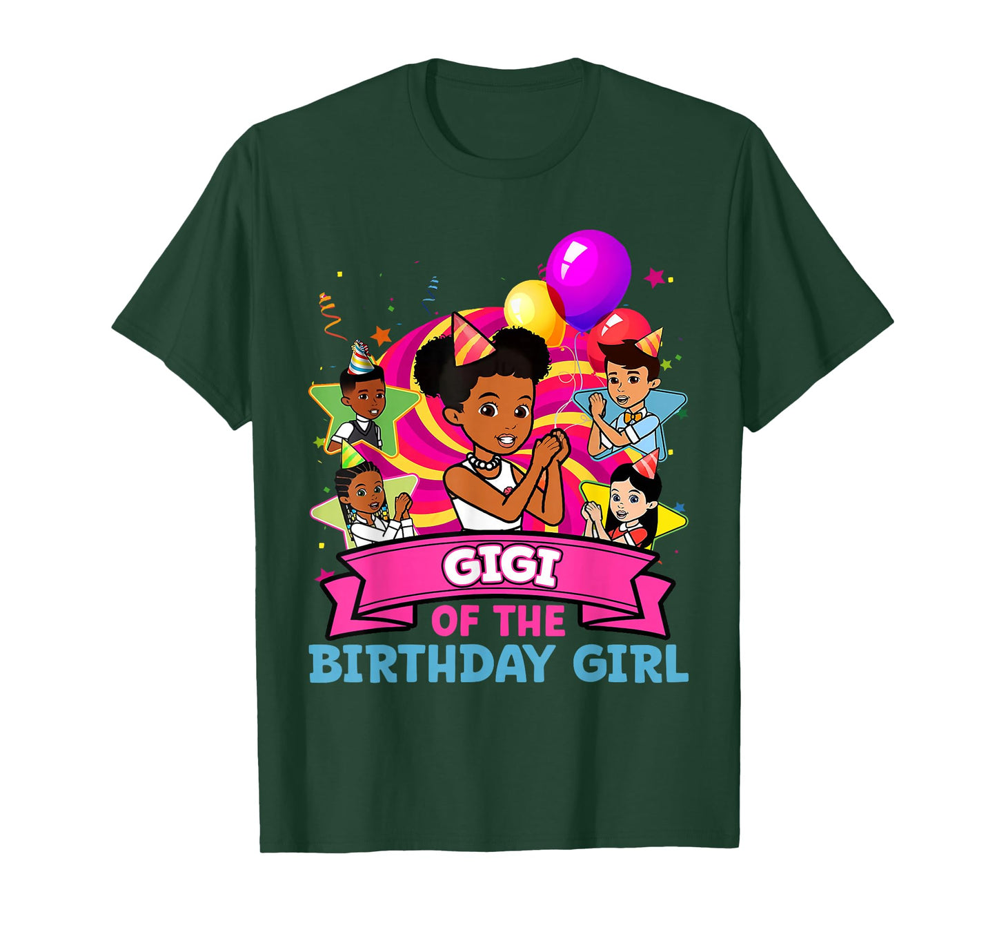 Gigi of Birthday Girl Gracie Pink Doll Family Decorations T-Shirt