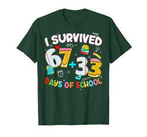 I Survived 67 + 33 Day of School Six Seven Funny Teacher T-Shirt