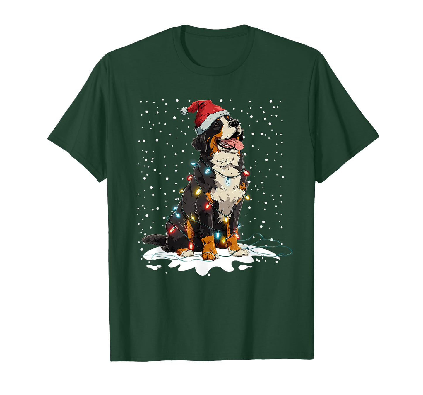 Bernese Mountain Dog Christmas Lights Pajama Men Women Kids T-Shirt