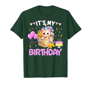 It's My Birthday Cat Lover Cute Girl Bday Family Party T-Shirt