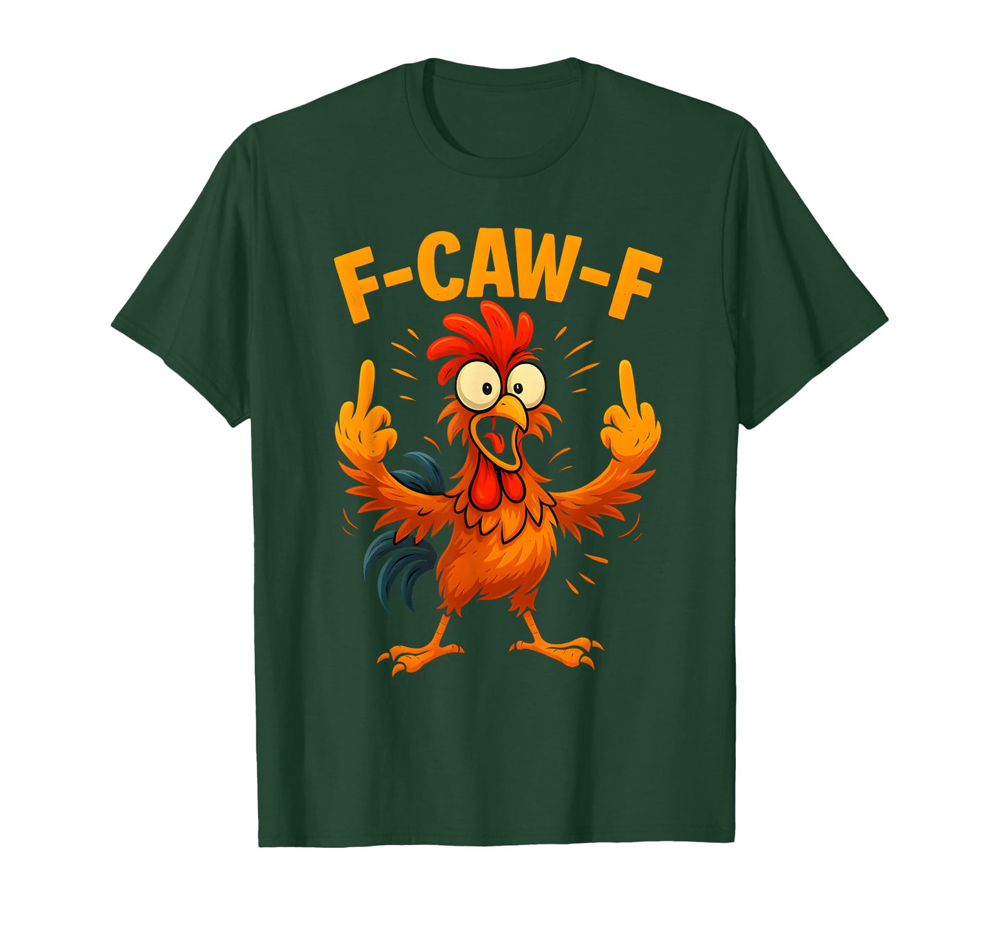 F Caw F Rooster Funny Sarcastic Chicken Middle Finger Meme T-Shirt