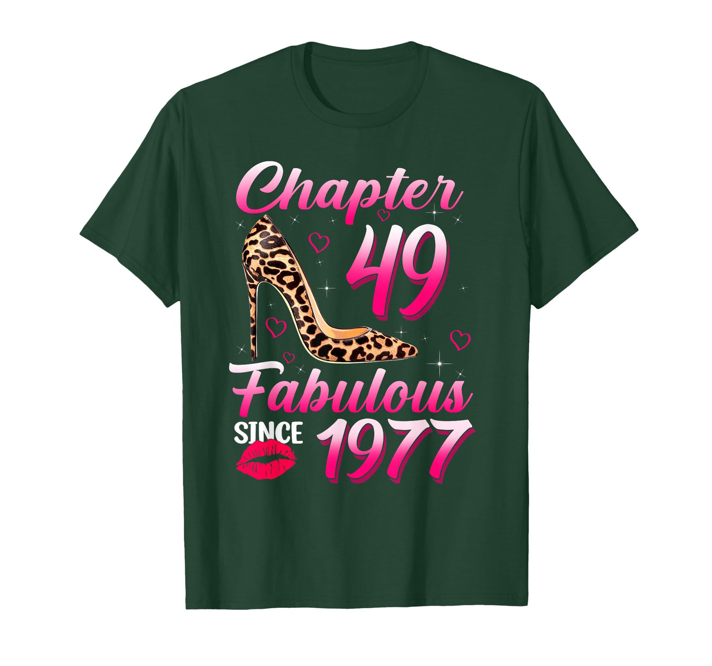 Chapter 49 Fabulous Since 1977 Leopard Queen Birthday T-Shirt