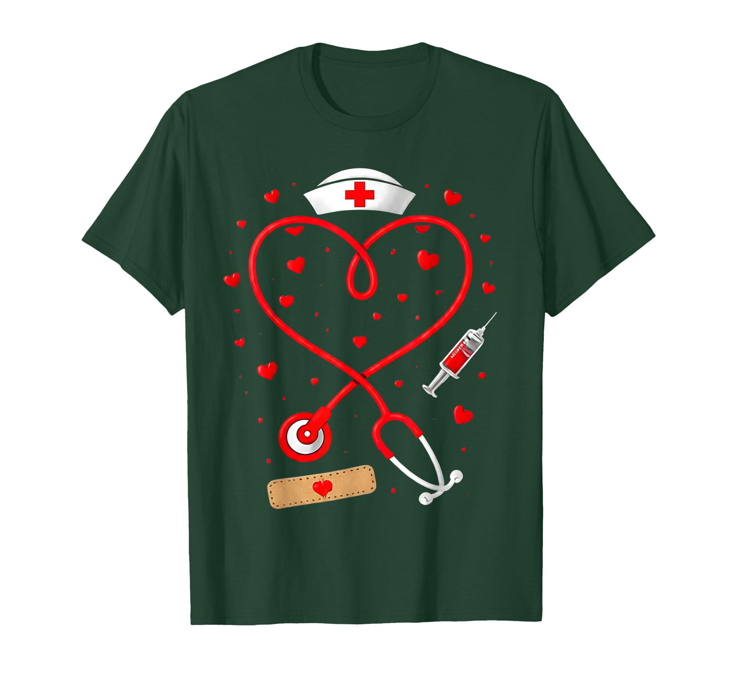 Cute Stethoscope Heart Design for Nurse Valentine Days Nurse T-Shirt