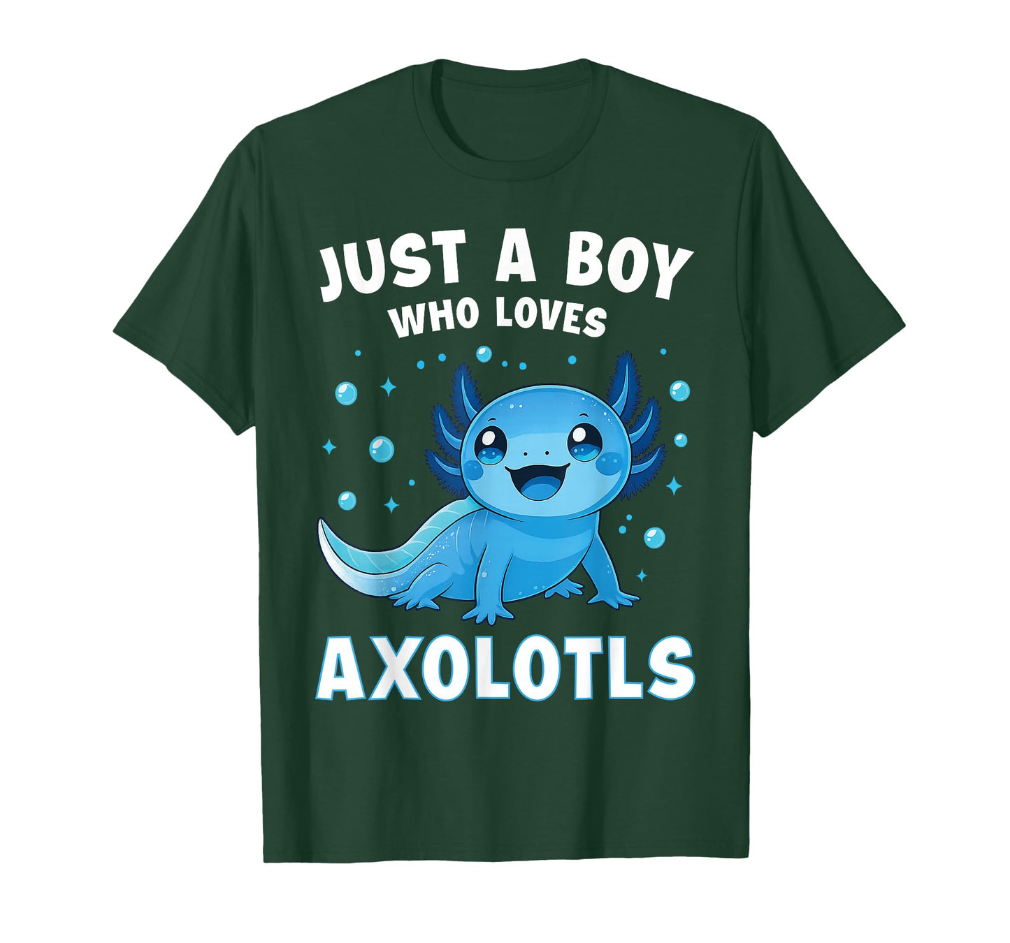 Just A Boy Who Loves Axolotls Boys Kids Kawaii Axolotl Lover T-Shirt
