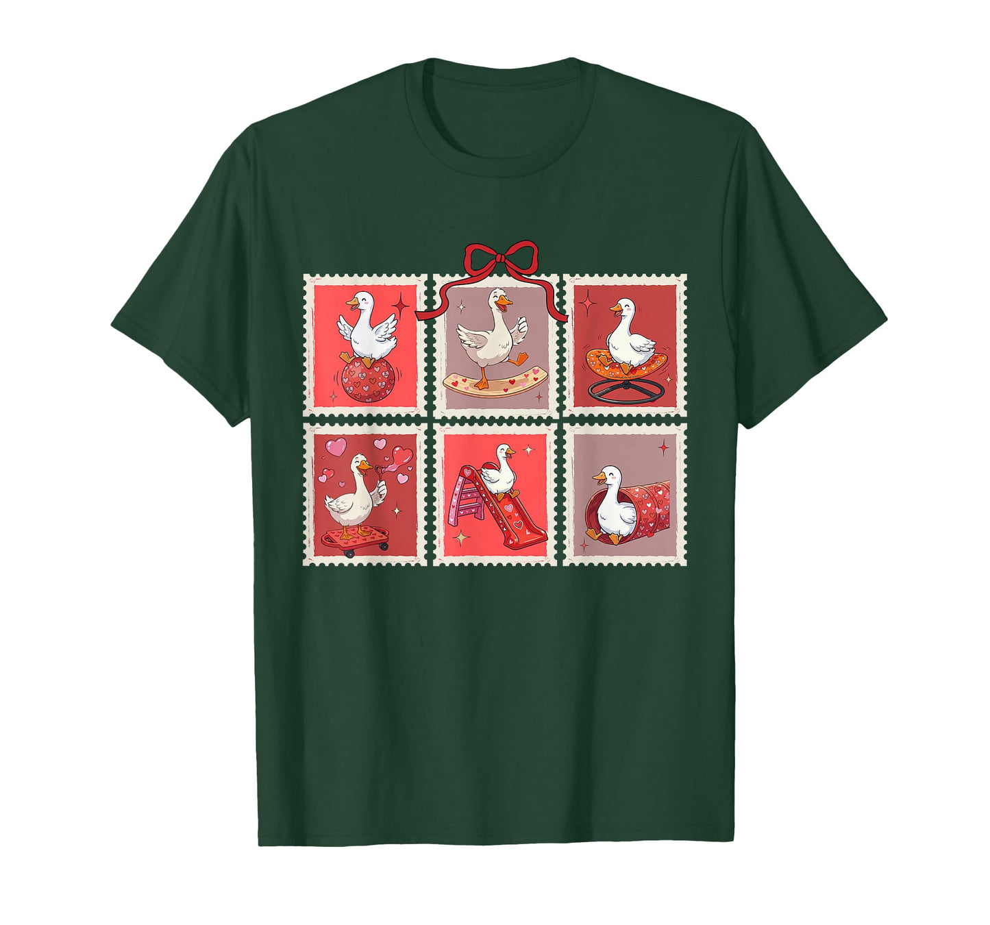 Stamp Valentines Occupational Therapy Silly Goose Therapist T-Shirt