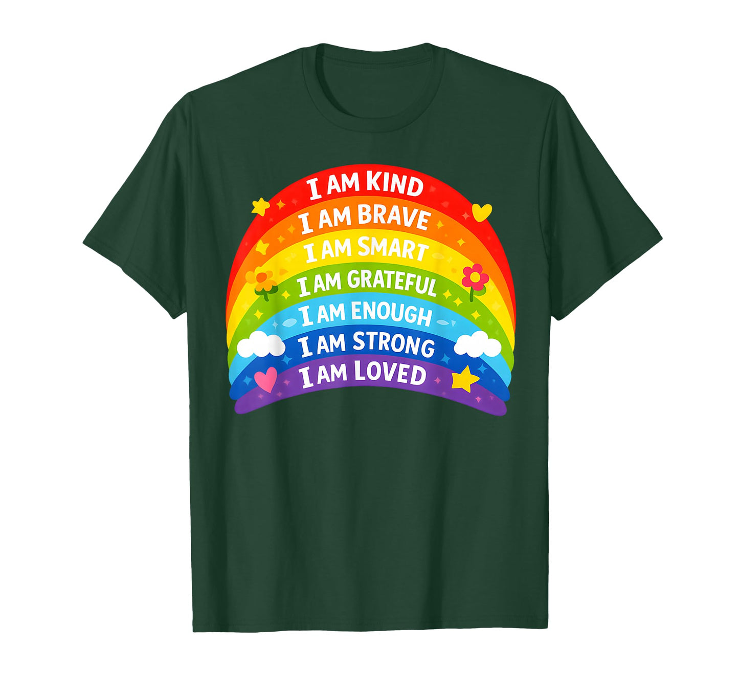Positive Affirmations Rainbow for Kids T-Shirt